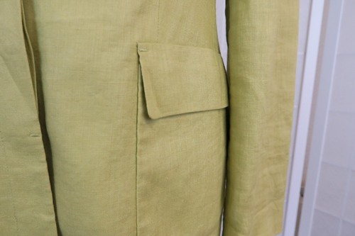 Planet 100% Linen Jacket Size 10 Safari Style Lime Green Pockets Lined Summer - Picture 7 of 12