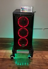 2n1 Desk Gamer PC Tower Case Holder Stand Desktop Underneath Floor Rolling Wheel