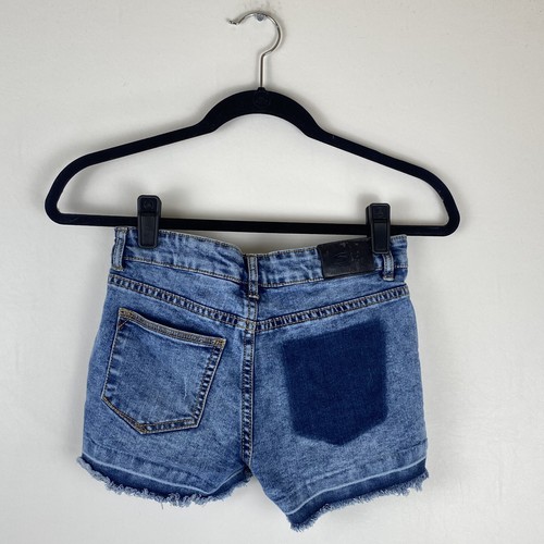 Silver Jeans Girls Size 10 Lacy Shorts Cut Offs Faded Stretch Denim Adjustable - Picture 2 of 7