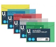 A5 Plastic Document Wallet 5pk Use workplace, at home, and at school.