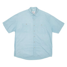 FINEST TAILOR Herren Schlichtes Hemd Blau L