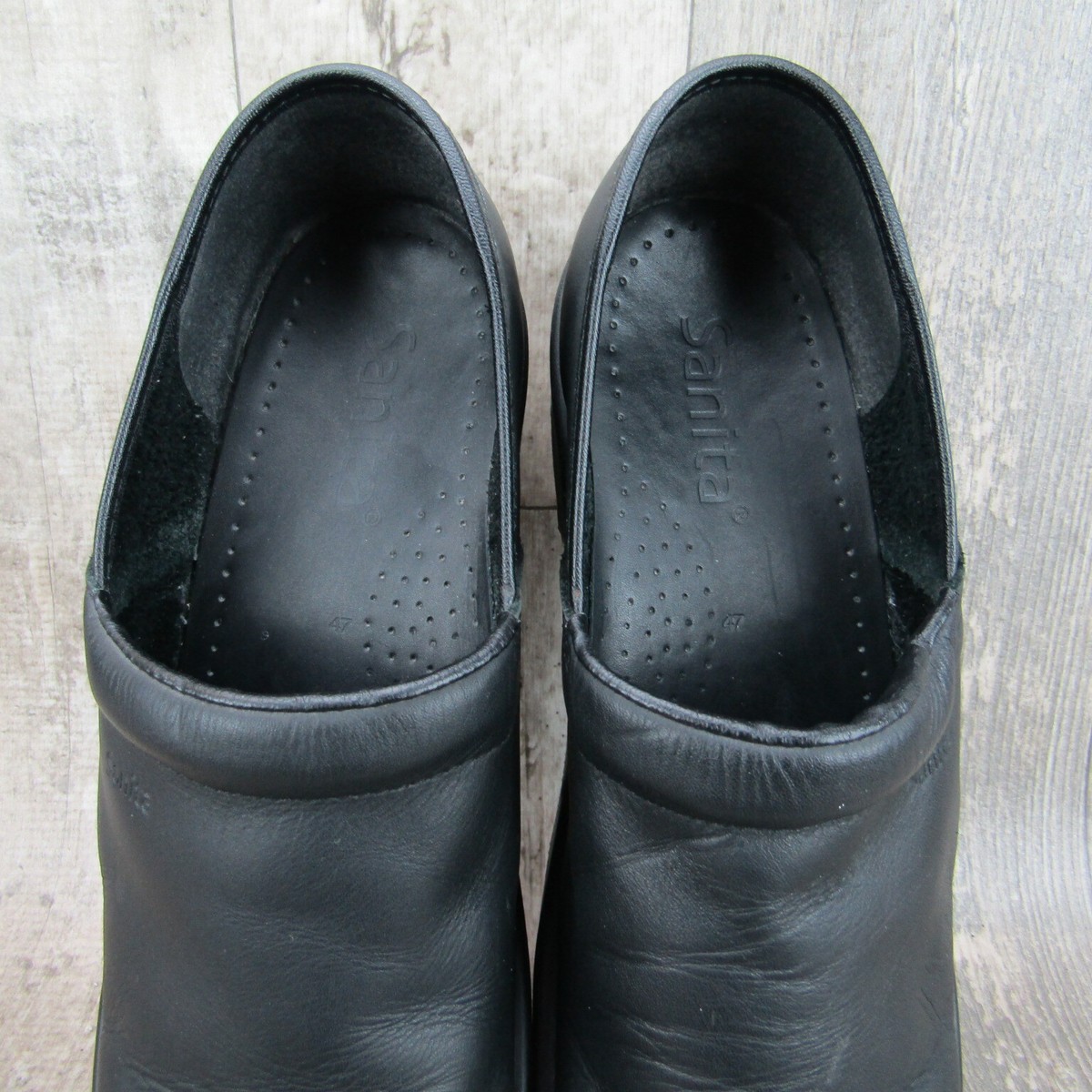 Sanita Mens Size 47 Black Slip On Open Back Danish Clogs Shoes 13 US with Strap Sanita Retro Patent Danish Clogs in Black 457012 – World of  main image 4