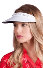 Tail Activewear: Women's Embellished Rhinestone Visor - White