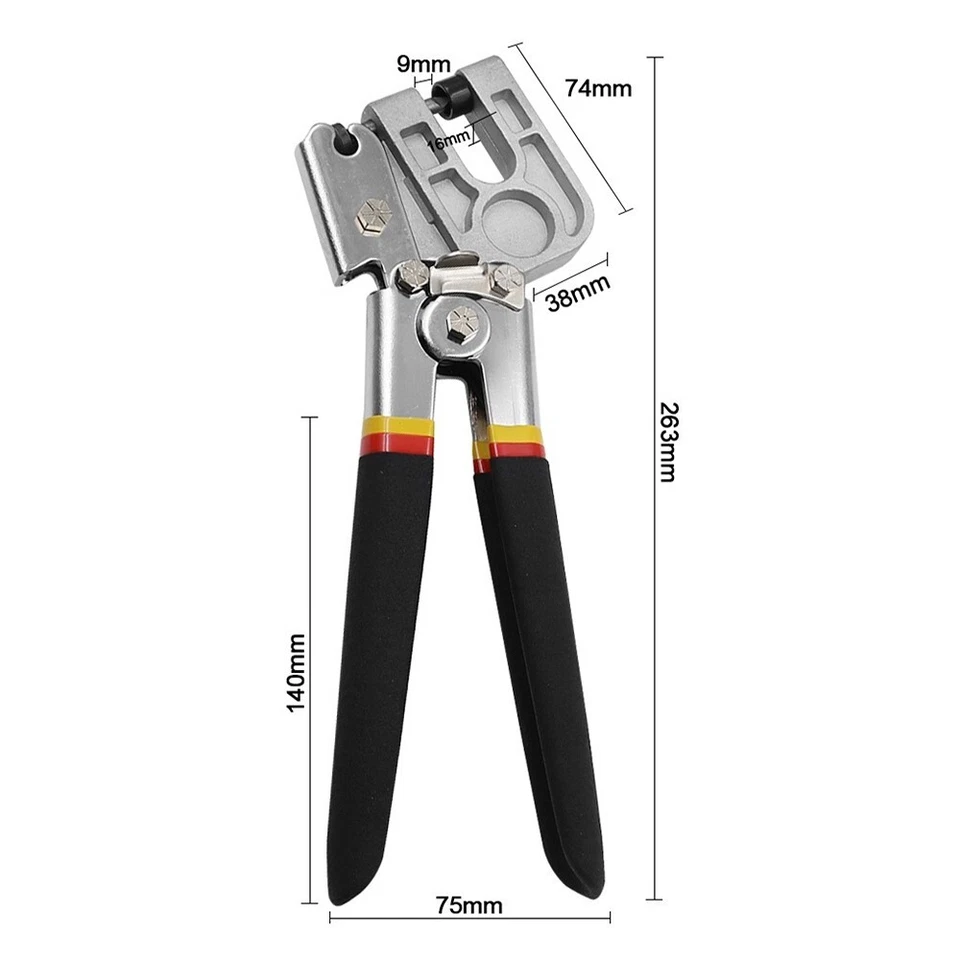 10.35” Light Steel Keel Clamp Punch Fastening Forcep Flat Mouth Metal Plier - Image 4 of 4