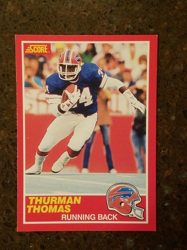 Tarjeta de novato Hofer 1989 puntuación #211 Buffalo Bills Thurman Thomas RC como nueva - Imagen 1 de 2