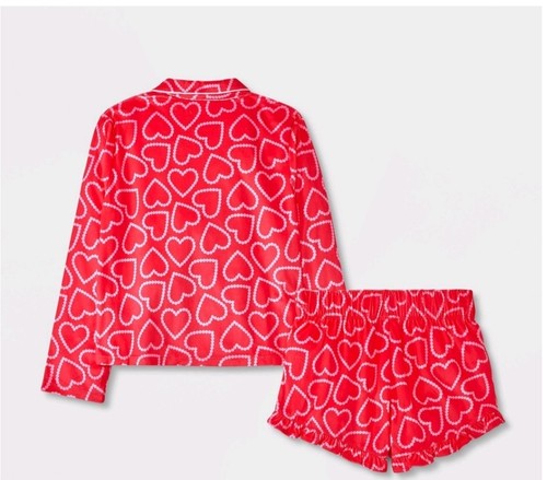 Girls' 2pc 'Hearts' Long Sleeve CoatPajama Set - art class' Pink XXL (16/18) - Picture 2 of 3