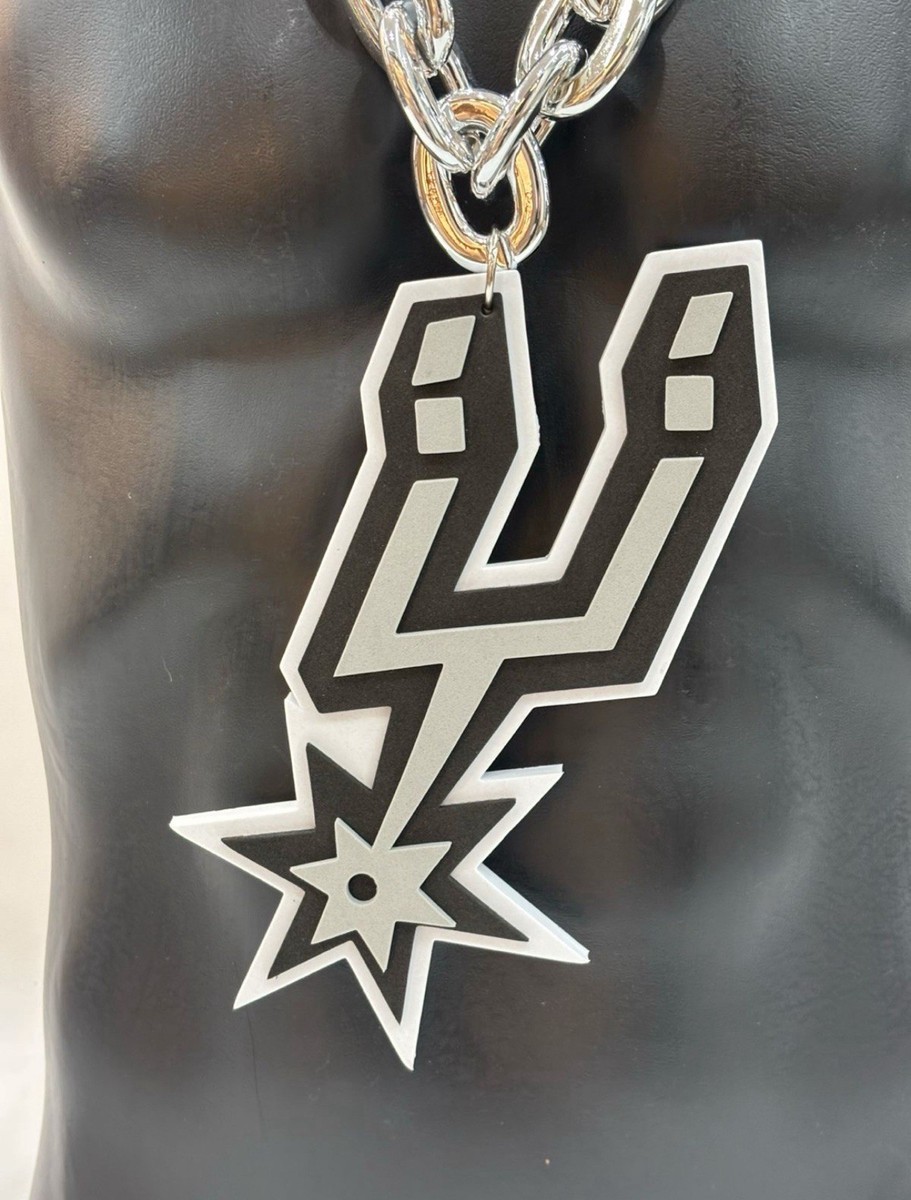 San Antonio Spurs Big Chain Necklace Fan Chain 10 x 4” 3D Evo Foam