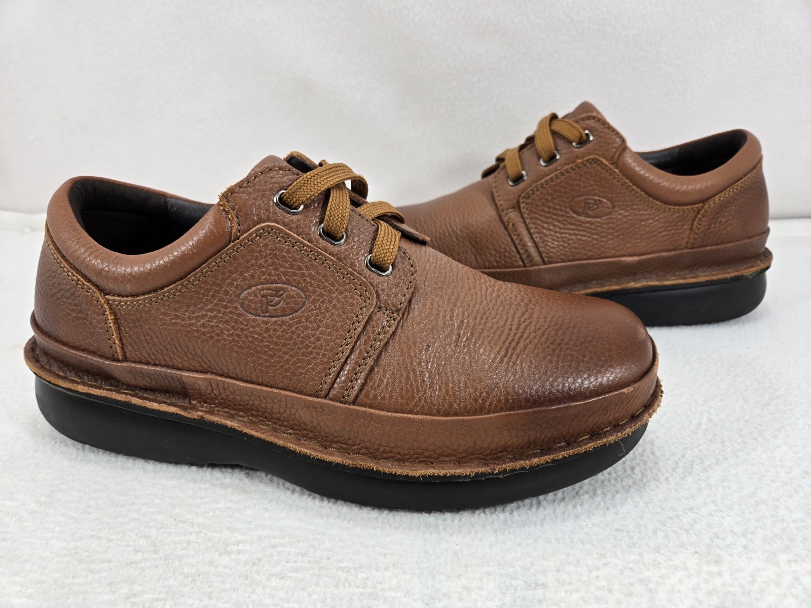 Propet Villager Brwn Pebbled Leather Casual Walking Comfrt Shoes Men's Sze 12 5E