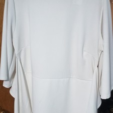 Boohoo White 3/4 Sleeve Knit wrap dress uk 13 