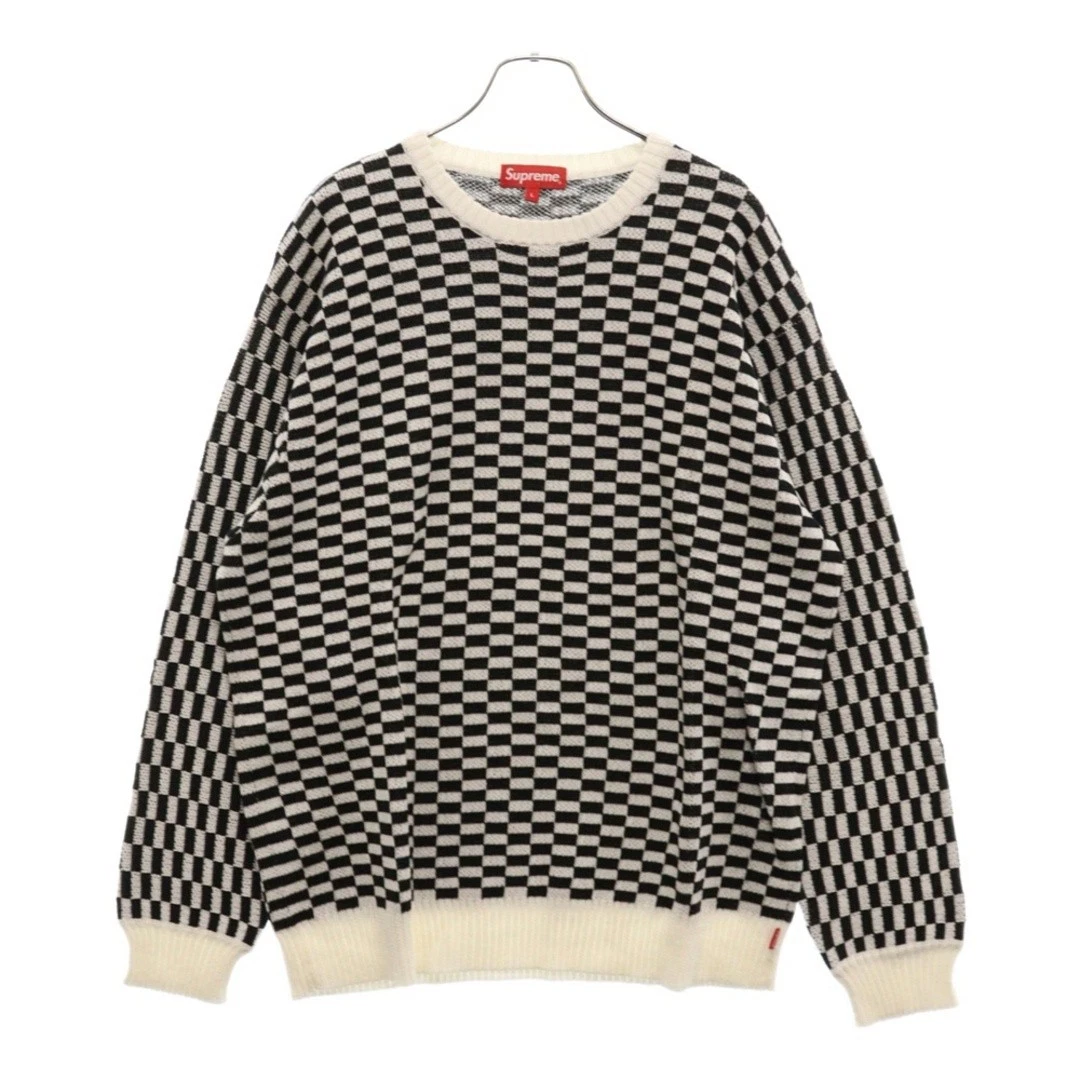 Pull SUPREME 20SS logo dos damier carreaux tricot noir blanc occasion b2113433