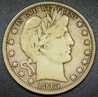 VF 1915 D 50C Barber Half Dollar - Nice Original Surface