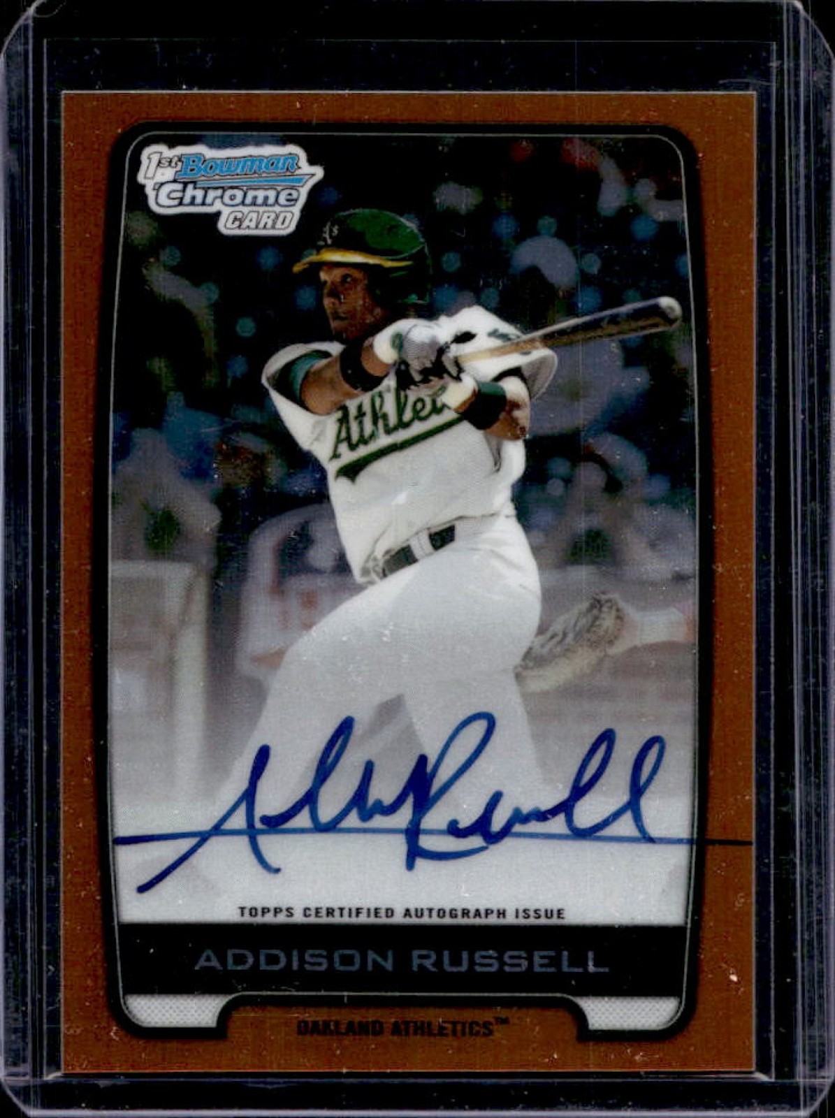 2012 Bowman Draft Picks & Addison Russell Chrome Auto 1st Orange Refractor #/25