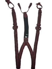 Vintage Vito Rufolo Burgundy Brown Woven Leather Suspenders