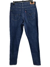 Women’s Sz 31 LEVI’S 721 High Rise Skinny Jeans 39.5” Inseam Dark Denim