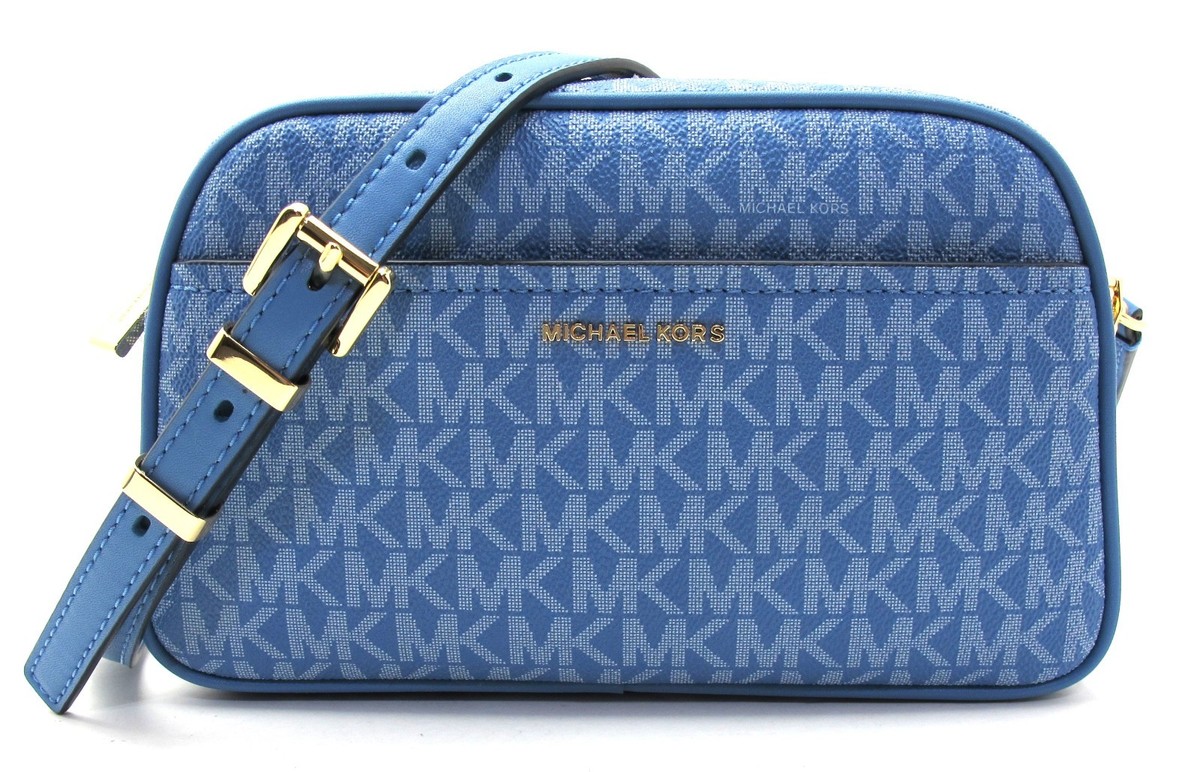 NEW Authentic MICHAEL KORS JET SET MK Signature Camera Crossbody