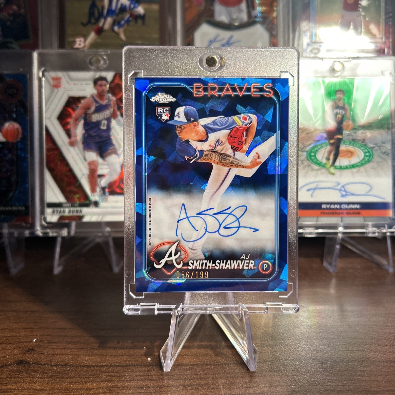 2024 Topps Chrome Sapphire AJ Smith Shawver Blue Auto #/199 Braves