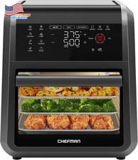 12-Qt 6-In-1 Air Fryer Oven Digital Timer Touchscreen & 12 Presets Family Size