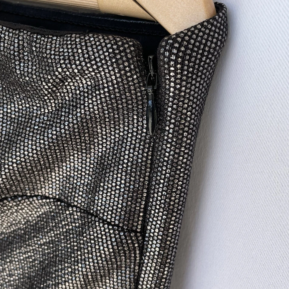 Vestido para mujer Aiden by Aiden Mattox talla 2 jersey laminado acanalado Gunmetal negro Foto 4 de 4