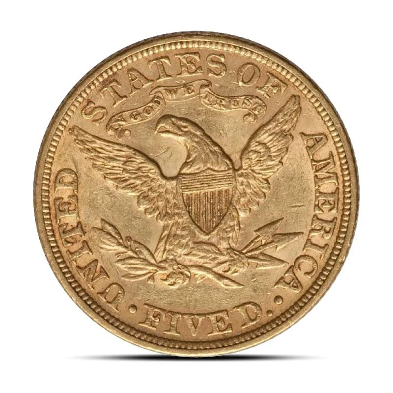 Moneda de medio águila de oro Liberty de $5 (AU) Foto 2 de 2