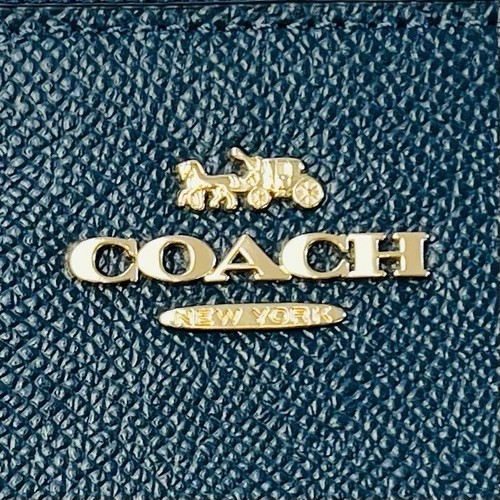 Coach Signature Corner Zip Wristlet Peacock Blue NEW 7.75” X 3.75” - Picture 3 of 17