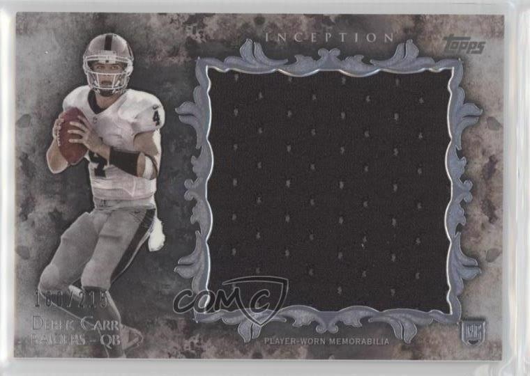 2014 Topps Inception Rookie Jumbo Relics /215 Derek Carr #RJR-DC RC 0f7i