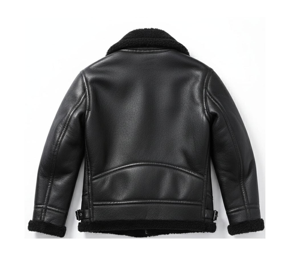 Men B3 RAF Bomber Aviator Flying Fur Shearling Real Leather Jacket Coat Aviator