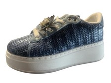 Laura Biagiotti scarpe donna 9622 blu raffia  36 37 38 39 40 41
