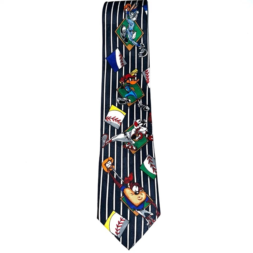 Corbata temática de béisbol Looney Tunes 1993 vintage Foto 2 de 4