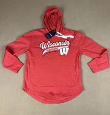 Fanatics NCAA University Of Wisconsin Badgers Hoodie, Women  s Sz Medium.