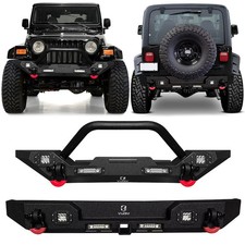 Vijay For 1997-2006 Jeep Wrangler Tj Frontrear Bumper W Led Light Winch Plate Vijay For 1997-2006 Jeep Wrangler Tj Frontrear Bumper W Led Light Winch Plate