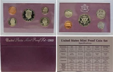 1989 Proof set CN-Clad Kennedy Half dollar Washington - (OGP) 5 coins