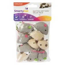 Soft Plush Catnip Filled Mice Toys for Cats, 10-Pack Cat Toy Mice, Assorted