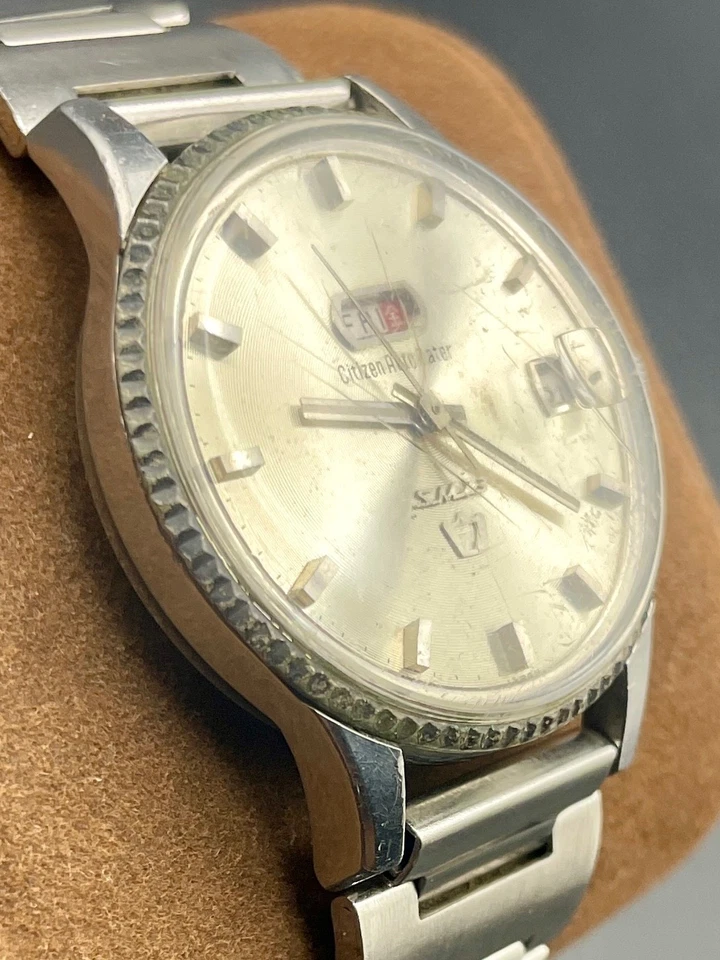 Citizen Auto Dater Seven Sm23 Day-date Automatic Watch Vintage Mens - image 3 of 4