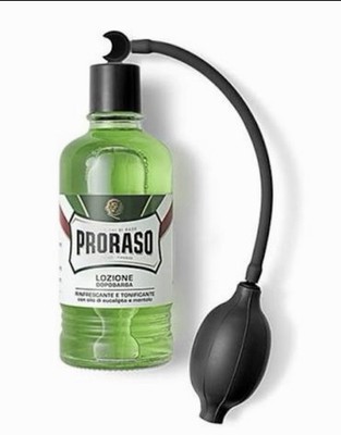 Proraso Aftershave Lotion Green Eucalyptus Menthol Refresh Barber 400ml+Atomizer