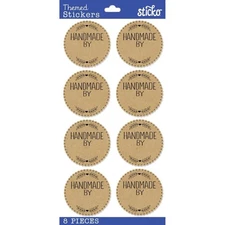 Stickers Sticko Kraft Circles Handmade By You Fill In Great for Gifts Baked Food