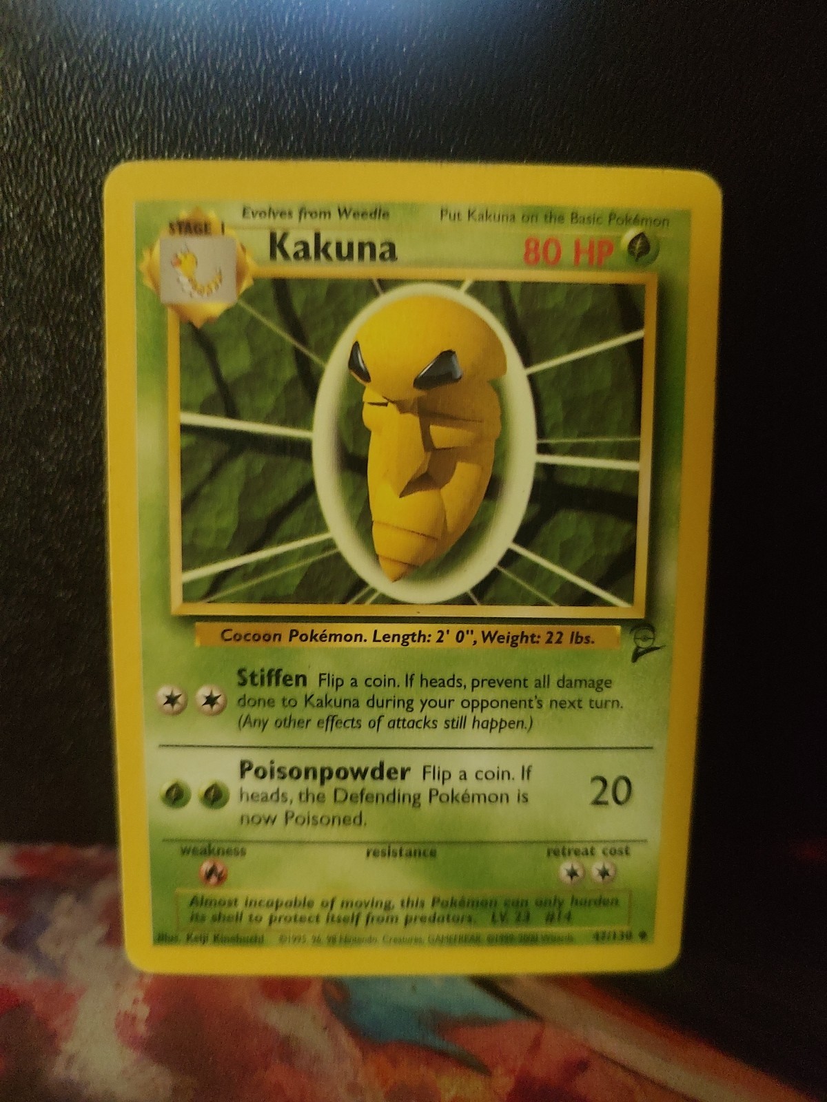Pokemon TCG Kakuna 47/130 Base Set 2 Unlimited Common Card WOTC