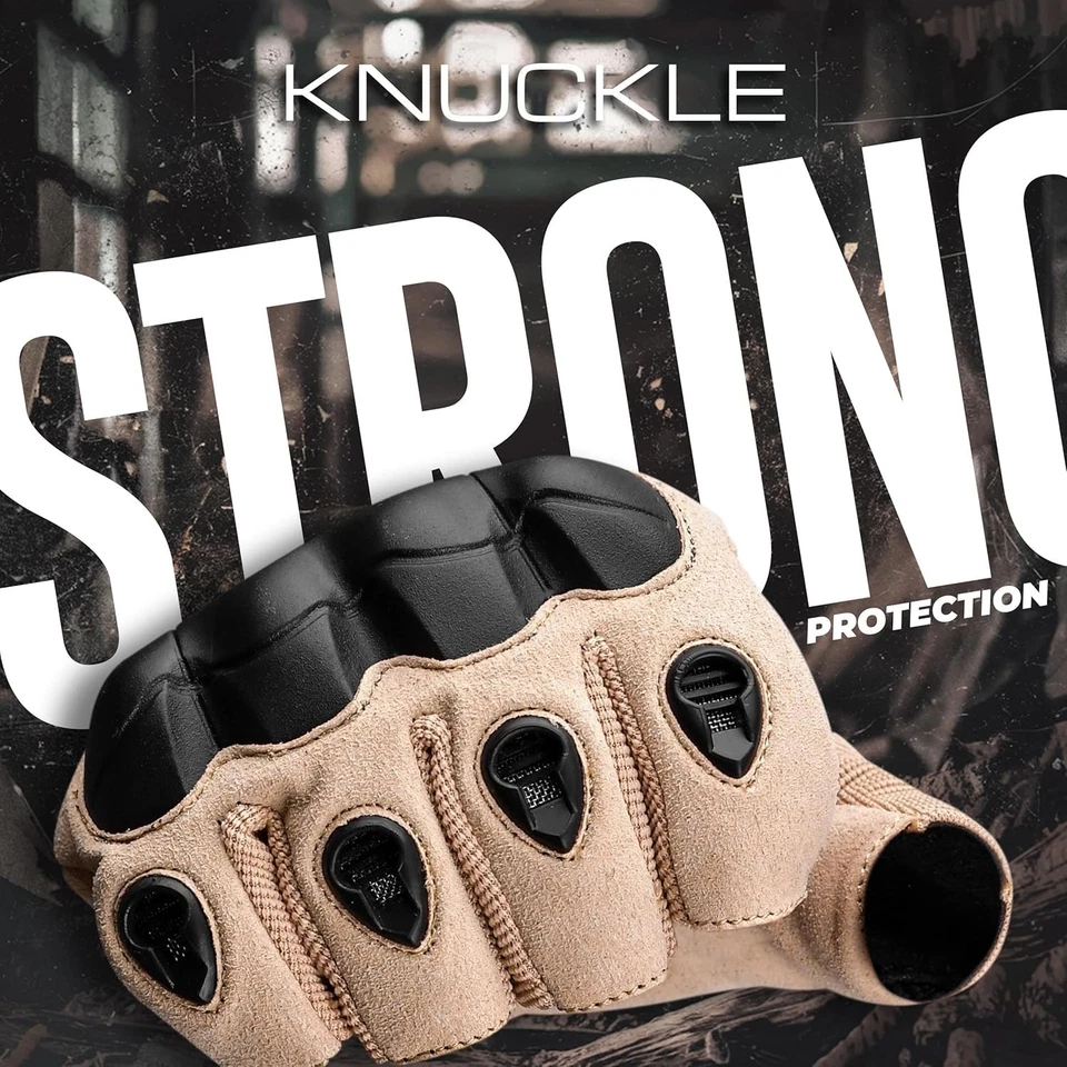 J.A.G. Guantes tácticos sin dedos para hombre - Guantes duros de protección de nudillos Foto 2 de 4