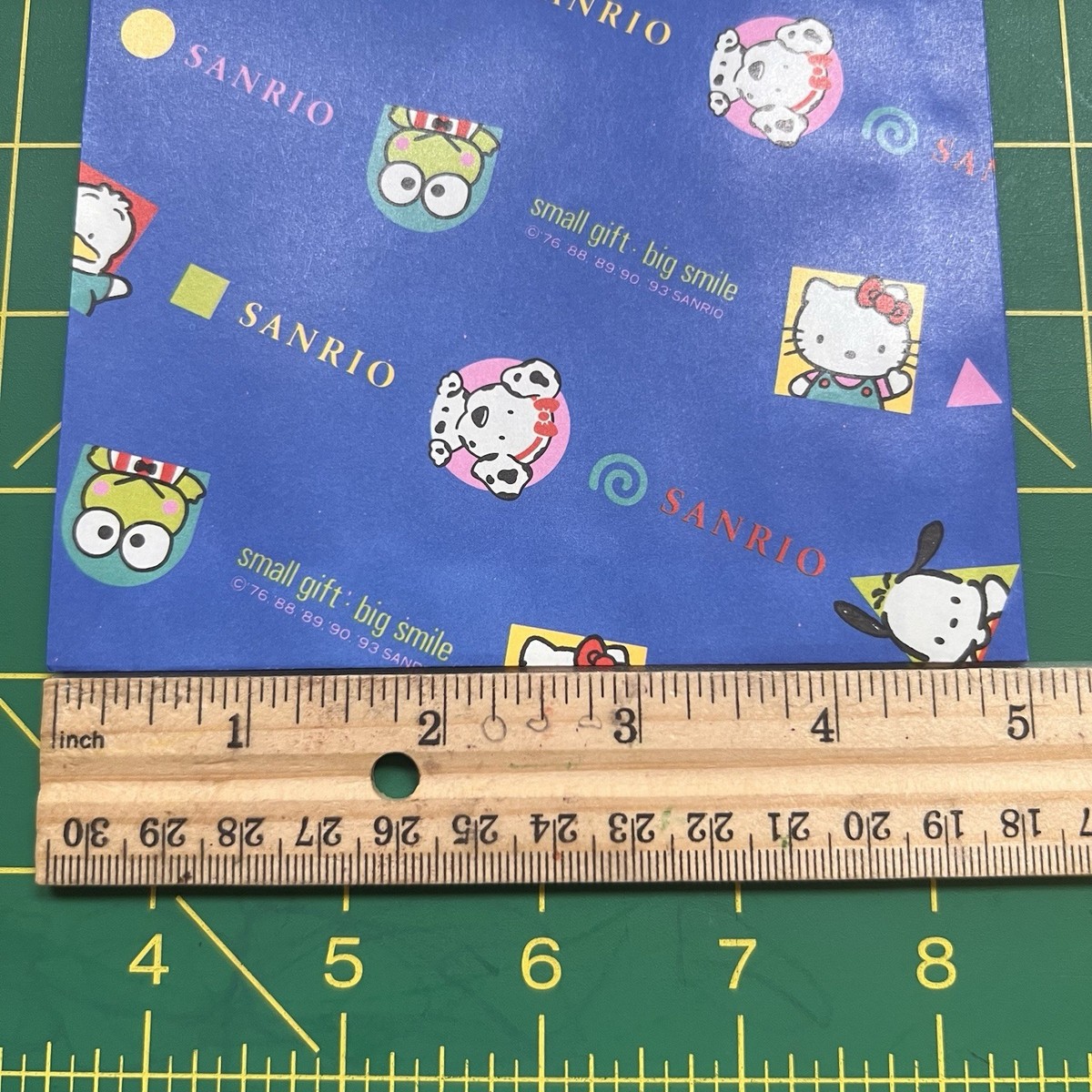 5) 1993 Vintage Blue Sanrio Paper Gift Bags 5x9