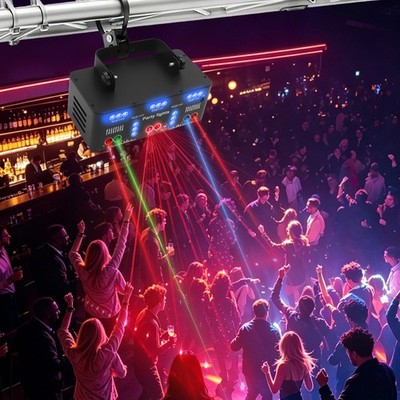 21-Eyes RGBW Laser Projektor Lichteffekt Bühnenlicht DMX Strobe Disco Party & UV