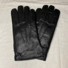 Wilsons Leather Mens Black Rabbit Fur Lined L...