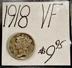 1918 Mercury Silver Dime (VF) Very Fine Condition! ENN Coins