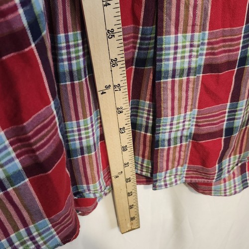 Vintage Polo Ralph Lauren Red Plaid Large Button Up Long Sleeve Casual Shirt - Picture 7 of 7