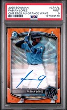 2025 Bowman Chrome Prospects Auto Fabian Lopez #CPA-FL Orange Wave /25 PSA 9