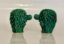 VINTAGE SALT AND PEPPER SHAKERS - HAPPY/SAD CACTUS HEADS