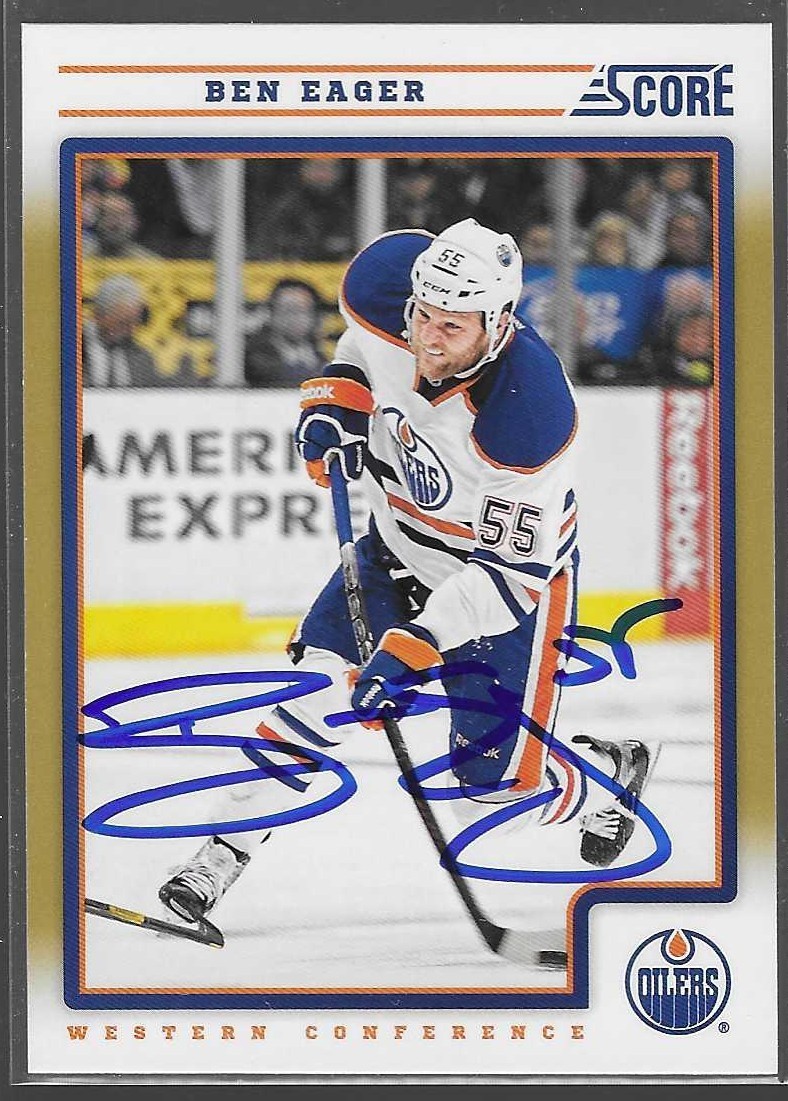 2012-13 Score #202, Ben Eager (Edmonton Oilers) Signed, Auto