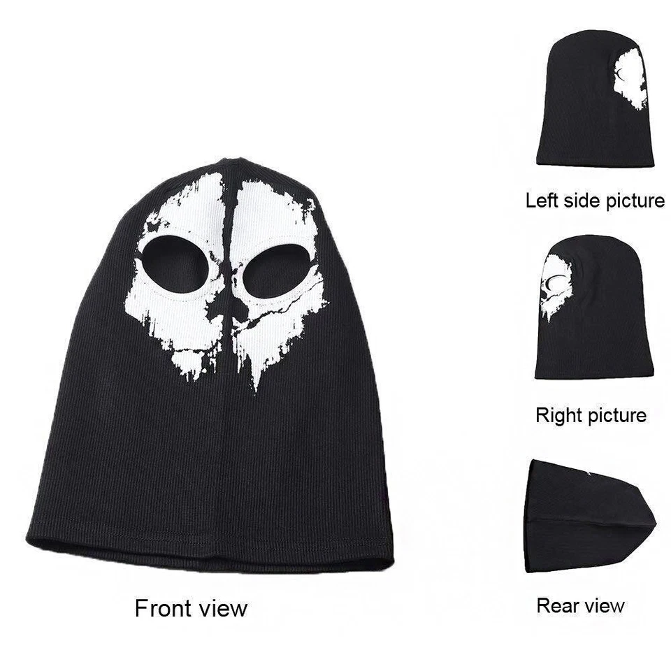 Tactical Ghost Mask Scary Skull Full Face Mask Ski Bike Hood Baclava Balaclava - Image 4 of 4