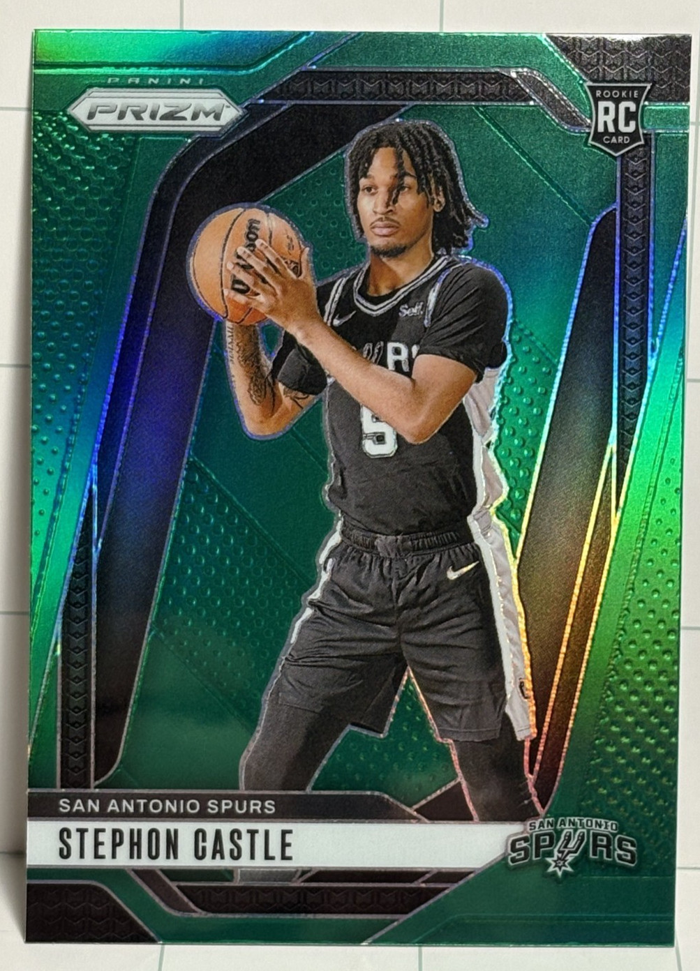 2024-25 Panini Prizm - Stephon Castle - #234 Green Prizm Rookie Spurs