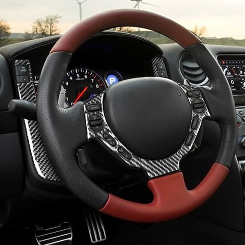˜3pcs Steering Wheel Trim Carbon Fiber Interior Button Cover Fit For GTR - Picture 12 of 17