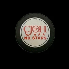 CJOH TV NO STARS ⭐⭐⭐ OFFICIAL VINTAGE HOCKEY PUCK VICEROY MFG. MADE IN 🇨🇦 Rare