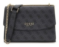 Guess Calista Convertible Xbody Flap Bag Schultertasche Coal Logo Dunkelgrau Neu
